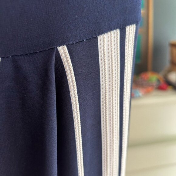 Ellen Weaver Elegant Navy and White Striped Jumpsuit M - Picture 12 of 16